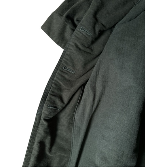 Free People Brushed Cotton Long Duster Belted Coat Medium Olive Green Heavy - Picture 9 of 16